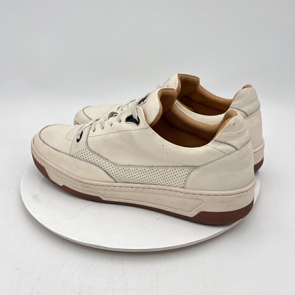 Duke & Dexter Men Size 10 Cream Ivory Perforated Leather Sneaker - Picture 7 of 16